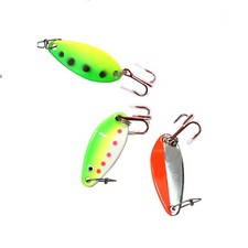 10pcs 1/4oz Fish WOW! Fishing Spoon w/ Treble Red Hook and Duo Lock Snap Random
