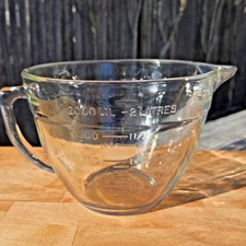 tg Anchor Hocking Fire King 8 Cup 2 Qt 2L Clear Glass Measuring Batter Bowl #88