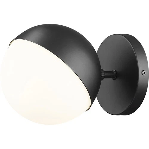 Z-Lite 7517-1S-MB Realm Sphere Wall Sconce Wall Light in Matte Black - Picture 1 of 8