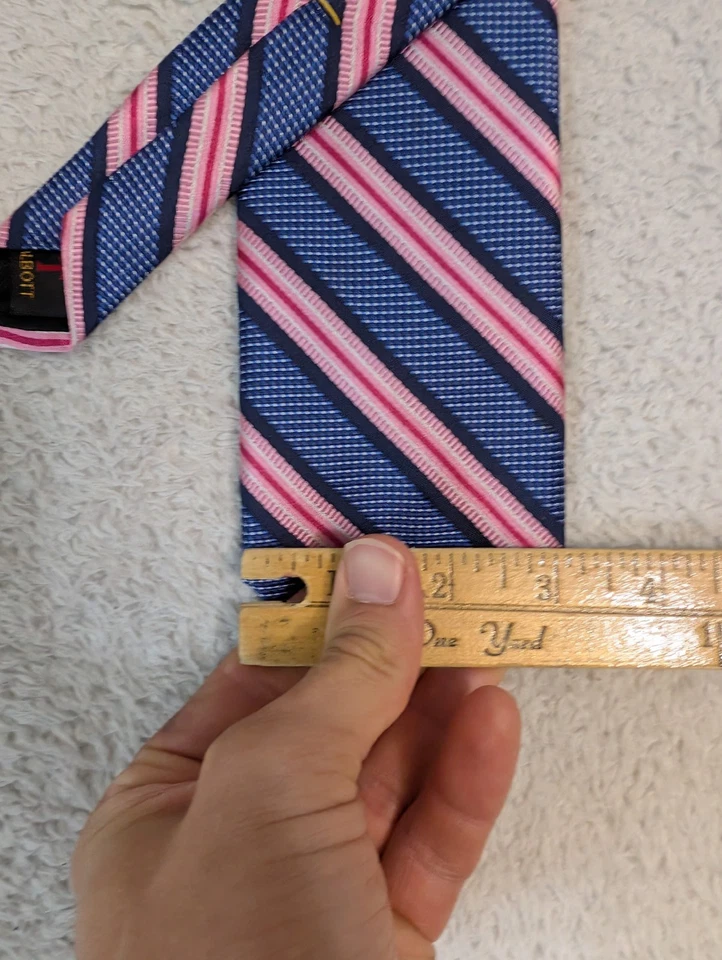 Corbata Robert Talbott Best of Class 100 % seda rayas rosa azul ~ 3" de ancho Foto 3 de 4