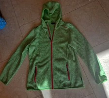 Diesegna Kapuzenstrickjacke Gr. 42/44 XXL grün Weiss meliert 