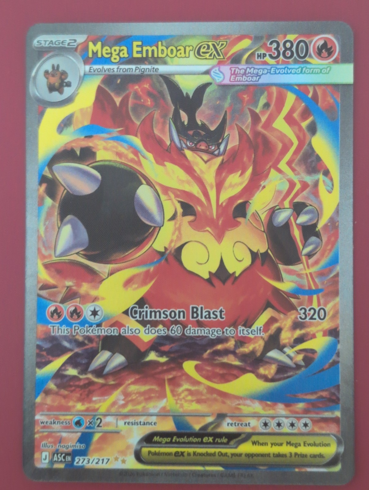 Mega Emboar ex 273/217 Special Illustration Rare Ascended Heroes Pokemon Card
