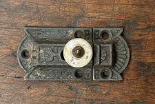2155 Antique Cast Iron Late 1800s Victoria Cupboard Cabinet Latch Complete