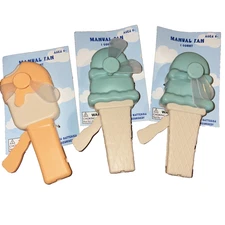 Manual Hand Fan Kids Ice Cream Popsicle Theme Summer Cooling Toy NEW