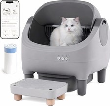 Self-cleaning cat litter box, APP remote smart control, open large space  anti-