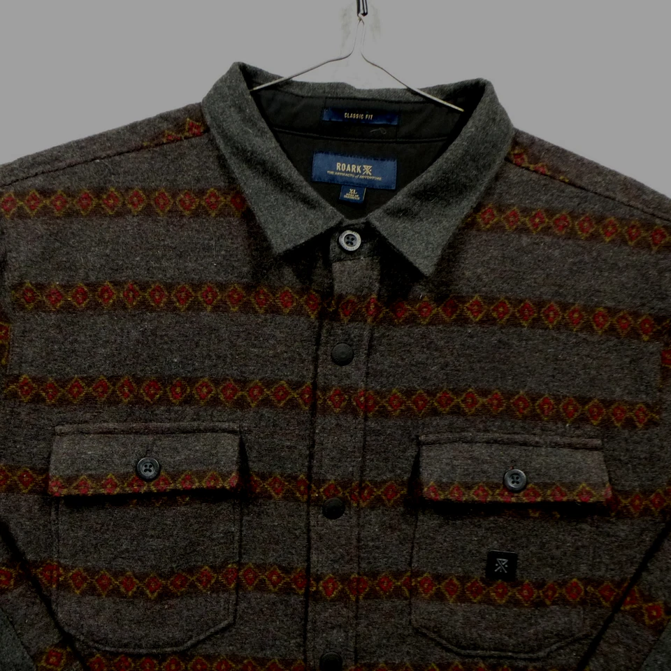 Camisa de Franela Roark Para Hombres XL Gris Nordsman Manga Larga Mezcla de Lana Peso Pesado Foto 4 de 4