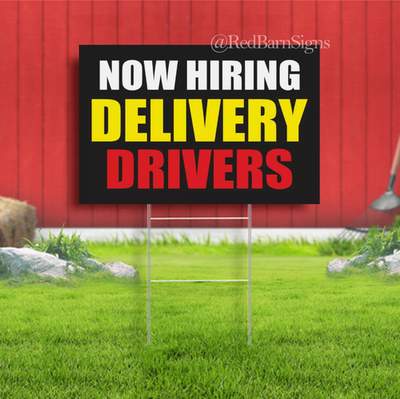 #ad #ad NOW HIRING DELIVERY DRIVERS job help Indoor Outdoor Yard Sign with metal stakes $19.19