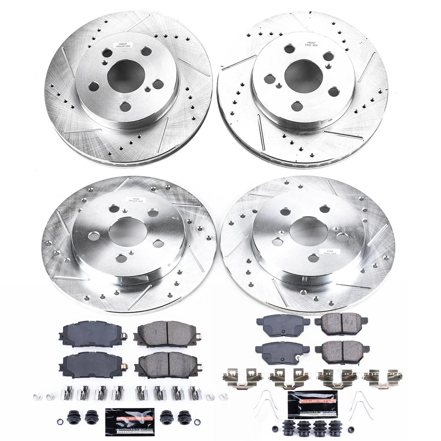 Power Stop K7632 Z23 Evolution Sport Performance 1-Click Brake Kit Front And Rea