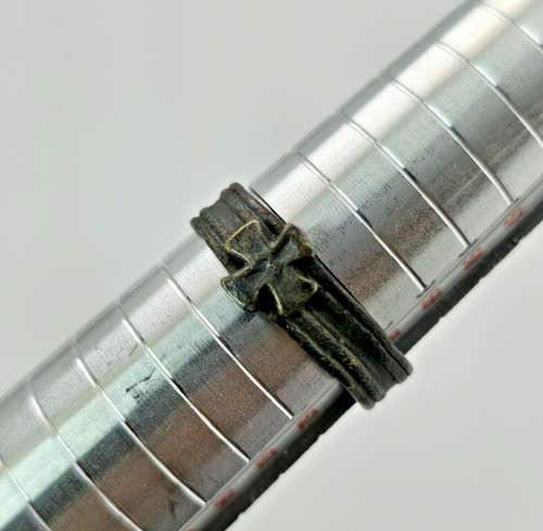 WWII German Iron Cross Brass Ring Size 9 Battle Worn Rusted World War II