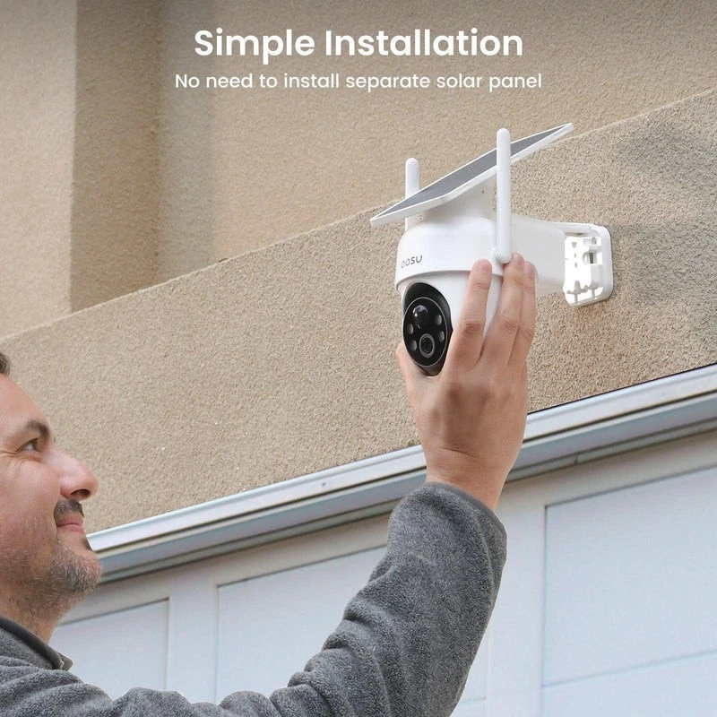 AOSU 3MP Solar Wireless Security Camera System 4-Cam Kit 360° PTZ Home Surveilla - Image 4 of 4