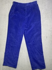 Vintage L.L Bean Corduroy Dress Pants Women s 14 Blue Pleated Straight USA Made