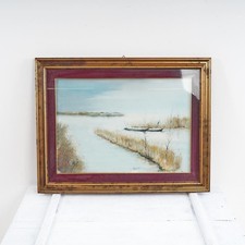 Oil On Canvas Lovely Watercolor Landscape by Wilmer Marinelli