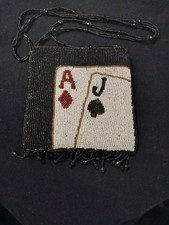 Beaded Crossbody Purse Cards Poker Vegas Blackjack NWOT Fun Travel Accessory
