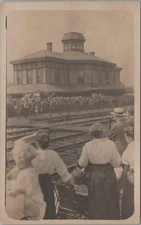 RPPC Postcard Tacony Pennsylvania Railroad Station NE Philadelphia PA WWI 1917