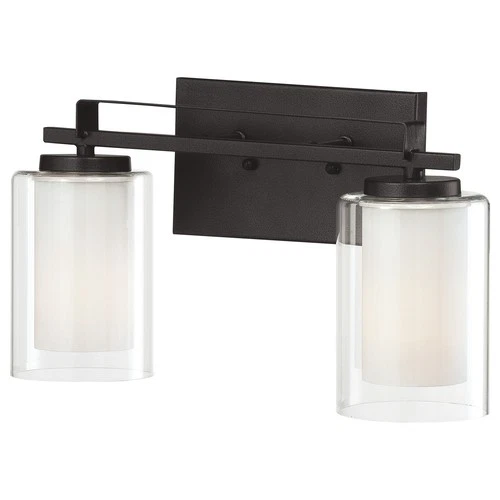 Minka Lavery 6102 Parsons Studio 2 Light 16"W Vantage Bathroom - Smoked Iron - Picture 4 of 8