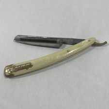 Vintage Dubl Duck Goldedge Straight Razor Fancy Bolsters Inlay Pearlduck