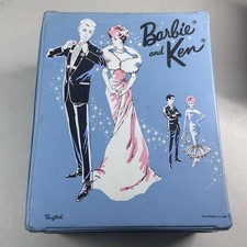 Vintage 1963 Barbie Ken Blue Doll Case w/ Clothes Accessories