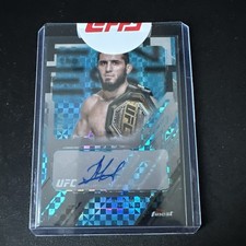 Islam Makachev Auto Blue Checkerboard Refractor /75 - 2025 Topps Finest UFC