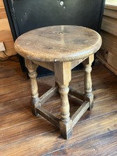 Vintage Classic Wooden Low Bar Stool Pub