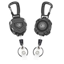 2-Pack Retractable Keychain,Heavy Duty Retractable ID Badge Clip Reels with Z...