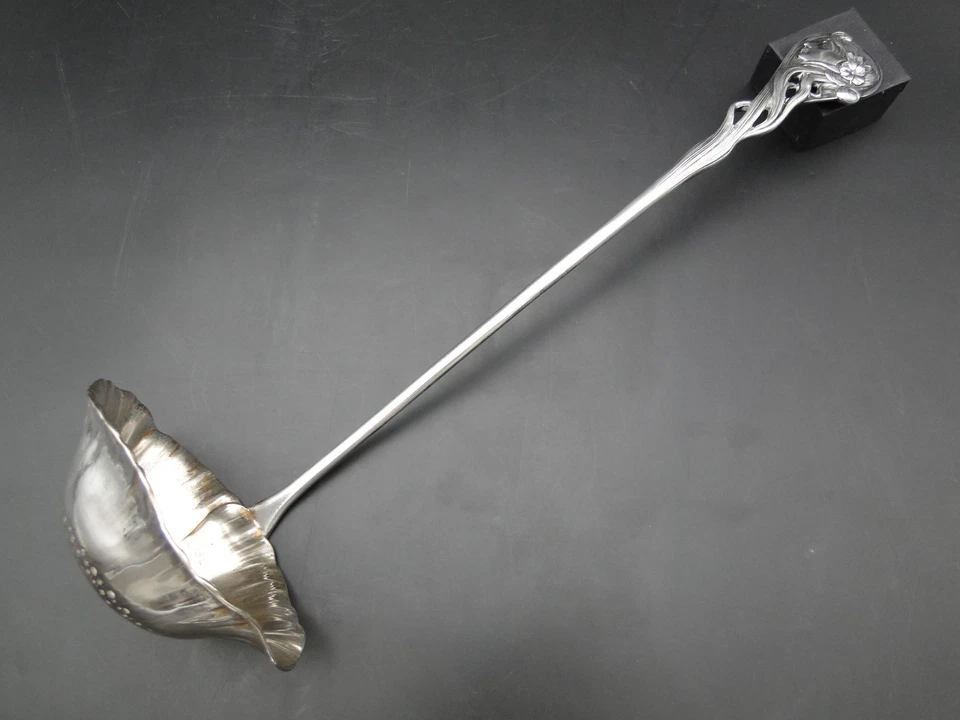 WMF Kelle versilbert Frauenkopf Jugendstil Jugendstilschönheit Bowlekelle um1900 - Image 3 of 4