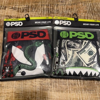 Men s Size LARGE PSD Boxer Brief Underwear 2 Pack Slith Snake/Warface Brand New