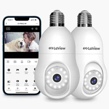 4MP HD Light Bulb Security Camera with Color Night Vision and Two Way Talk