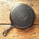 Vintage GRISWOLD Cast Iron SKILLET Frying Pan # 7 LARGE BLOCK LOGO - Ironspoon