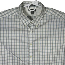Eddie Bauer Mens Tall XL Wrinkle Free Relaxed Fit Plaid Check Button Down Blue