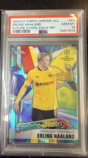 20-21 Topps Chrome UCL  - Future Stars Erling Haaland PSA 10 aqua #/199