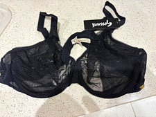 Gossard Glossies Lace Black Sheer Underwired Full Cup Bra 42D WW261