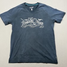 Armani Jeans T Shirt Men  s US Large EU XL Graphic V-Neck Spellout Blue
