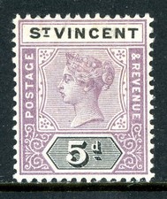 St. Vincent 1898 British Colony QV 5p Lilac & Black SG #67 Mint P9
