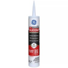 GE Supreme Clear Supreme Silicone Kitchen and Bath Caulk Sealant 10.1 oz 12 pack