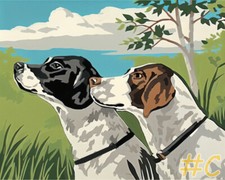 Hunting Dogs - For Beginners Printed Needlepoint Canvas DG04