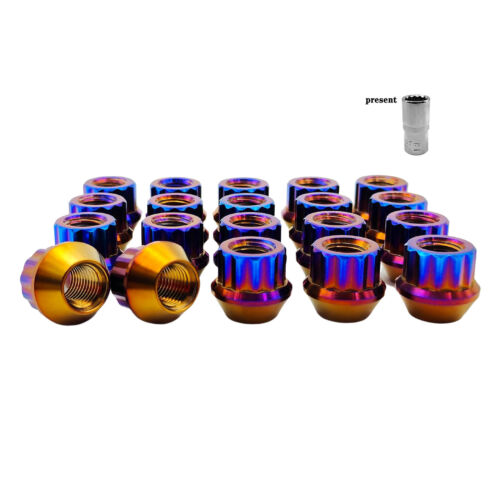 Rison Titanium Lug Nuts Open End Lug Nuts 12 Point GR5 Ti M12 M14 Lug Nut 20PCS - Picture 12 of 79