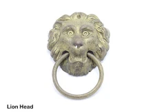 Original German Pickelhaube Brass Lion Head with Ring ~ Fire Helmet