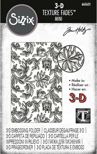 Sizzix Mini Botanical 3D Embossing Folder #665631 Einzelhandel 10,99 $ Tim Holtz  - Bild 1 von 12