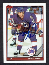 Scott Arniel #137 signed autograph auto 1991-92 Topps Hockey Trading Card