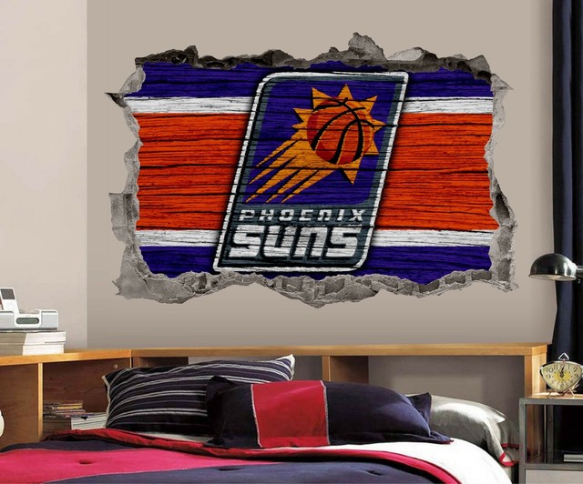 Phoenix Suns Wall Art Decal 3D Smashed Basketball NBA Wall Decor WL203