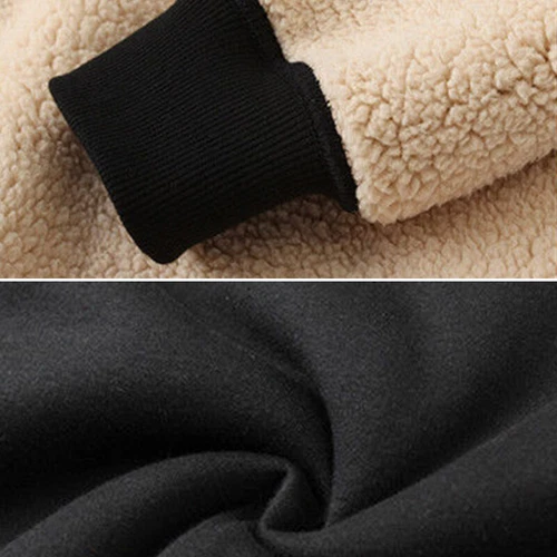 Mens Fleece Fur Hooded Jacket Coat Zip Up Warm Hoodie Sweatshirt Outwear *USA - Bild 7 von 14