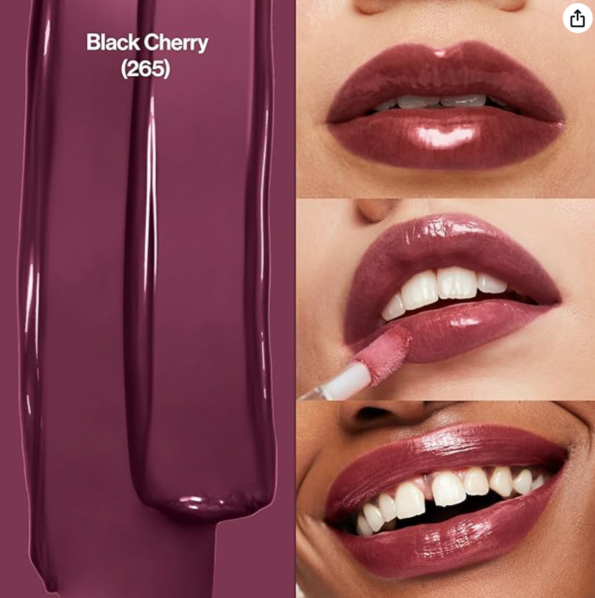 2 PACK Revlon Super Lustrous The Gloss 265 BLACK CHERRY High Shine