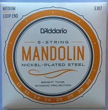 D'Addario EJ67 Mandolin Strings Acoustic or Elec Nickel Wound 8 strings 11-39
