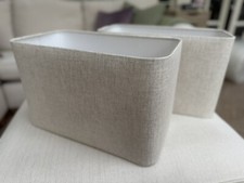Rectangular Lamp Shade Rounded Rectangle Natural Linen Fabric 30cm 40cm