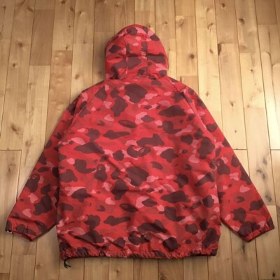 BAPE Pharrell camo half zip hoodie jacket a bathing ape NIGO Red