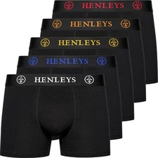 Mens 5 Pack Boxer HENLEYS QUINTLOCK Multipack Underwear Shorts Trunks Designer