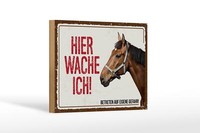 Holzschild Spruch 18X12 Cm Pferd Hier Wache Ich Eigene Gefahr Schild