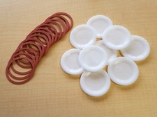 TATTLER E-Z SEAL REUSABLE Canning Lids & Rubber Rings 100 Regular Bulk White