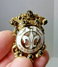 Rare Antique Vintage Enameled Fraternal Organization Pin 