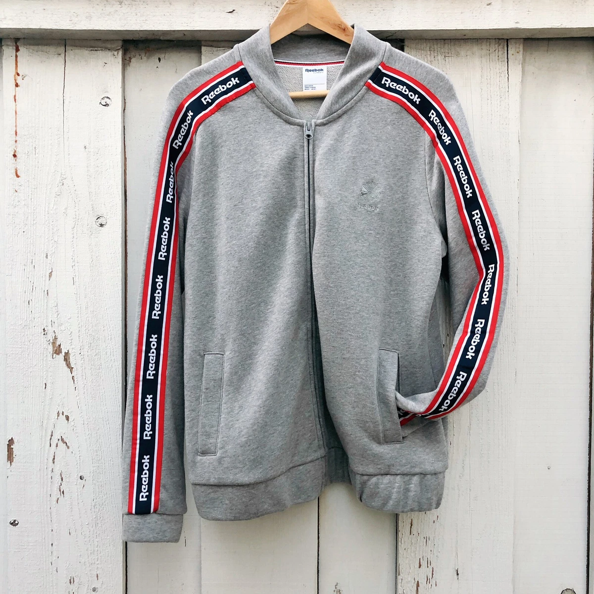 Reebok jacket womens online silver